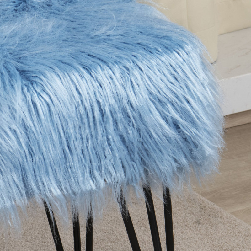 Keilia Upholstered Ottoman, Blue