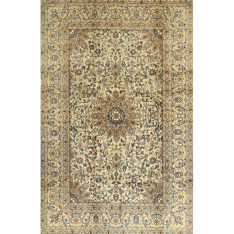Crème orientale/brun Tapis décoratif Areli, Rectangle 8 pi x 12 pi