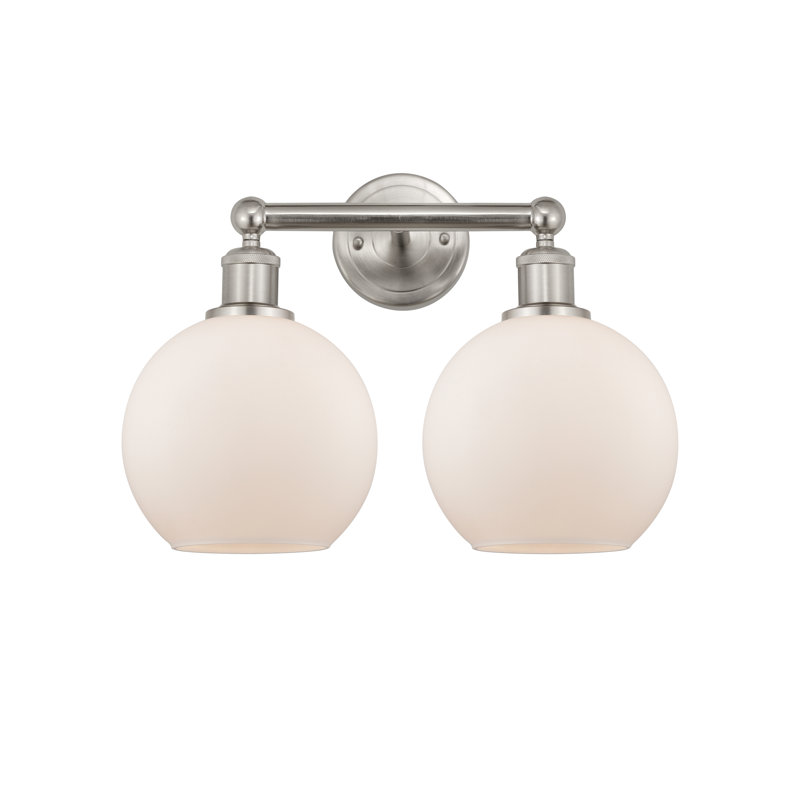 Ellington 2 - Light Dimmable Vanity Light, Matte White, Satin Nickel