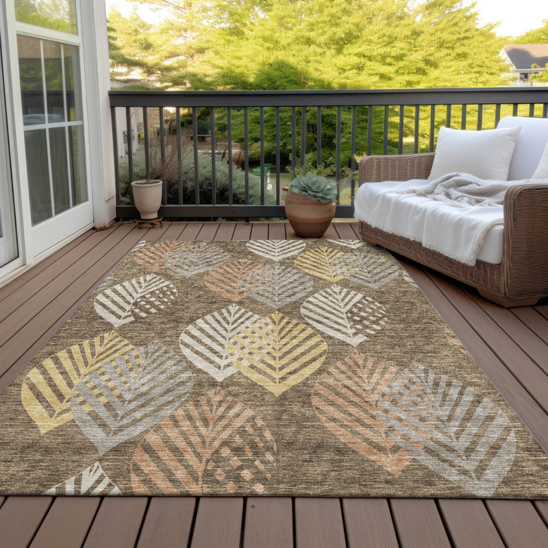 Tapis d'intérieur / extérieur antidérapant Neysa, Rectangle 10 pi x 14 pi