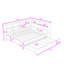 Lit de jour en bois avec lit gigogne simple, tablettes et station de charge-670443142-670443143
