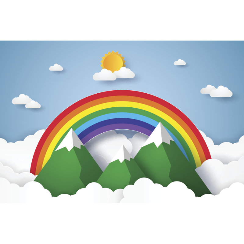 Rainbow And Mountains by Supakritpumpy - Wrapped Canvas Print, 20cm H x 30cm W x 3.8cm D