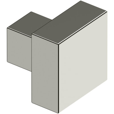 KS125U14 BOUT À CARRE MODERNE, 1-1 / 4 po x 1-1 / 4 po, laiton massif en nickel poli