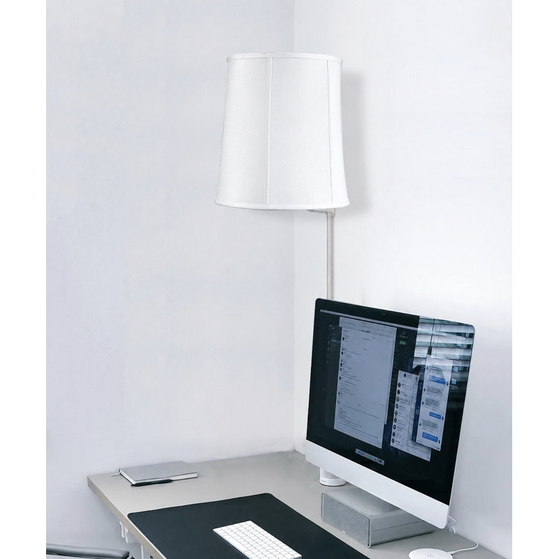 Abat-jour tambour en lin H 17 "x l 16" (araignée), H 15 po x l 14 po, Bleu