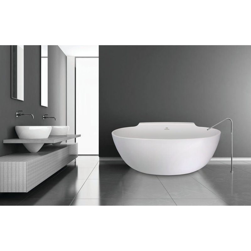 Guthrie 58'' L Freestanding Air Bathtub, Matte Black, Glossy White