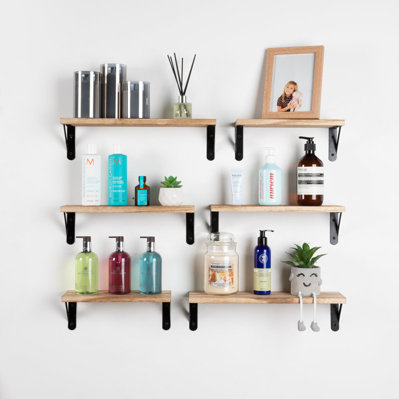 Aighleigh 6 Piece Wood Bracket Shelf