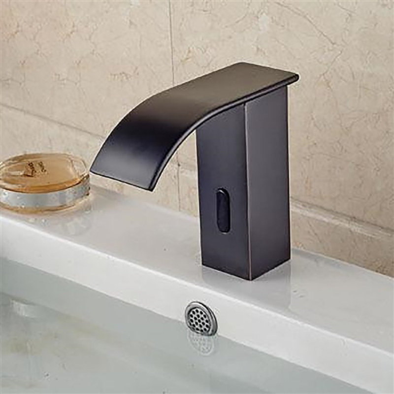 BathSelect Oil Rubbed Bronze/Matte Black Commercial Automatic Touch-Free Sensor Faucets Waterfall