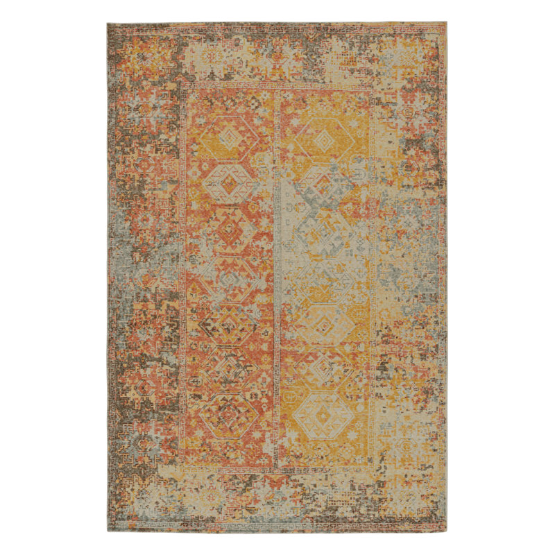 Distressed Homage Hand Knotted Wool Animal Print Area Rug, Rectangle 5' x 7'
