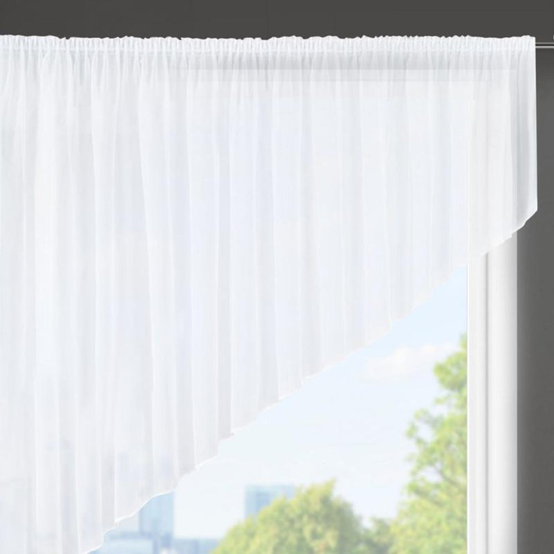 Solid Colour Scalloped Window Pelmet, White