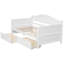 Lit de jour simple en bois avec 2 tiroirs et canapé, aucun sommier nécessaire, lit multifonctionnel peu encombrant pour la chambre ou le salon, blanc