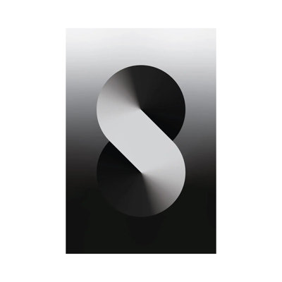S Shape Gradient Back Black by Avesix - Gallery-Wrapped Canvas Giclée on Canvas