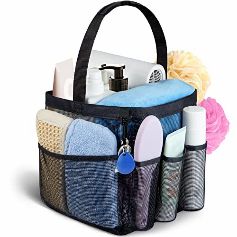QuickDry Mesh Shower Caddy - Portable 8-Pocket Hanging Organizer for College Dorm Essentials