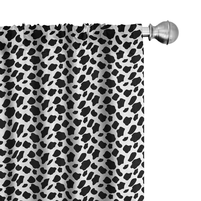 Cow Print Semi-Sheer Rod Pocket Curtain Panels, 28" x 63"