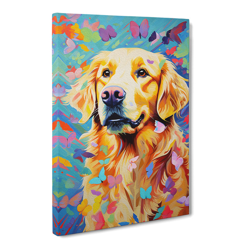 Golden Retriever Contemporary - Wrapped Canvas, 60cm H x 40cm W x 3cm D
