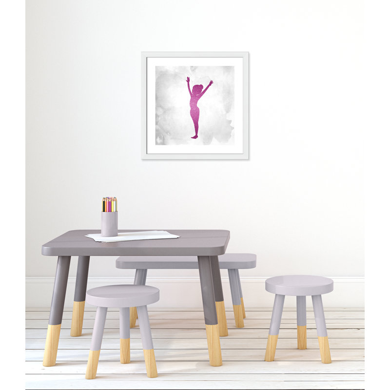 Gymnastique 2, H 22,5 po x l 22,5 po x P 0,63 po, Cadre blanc