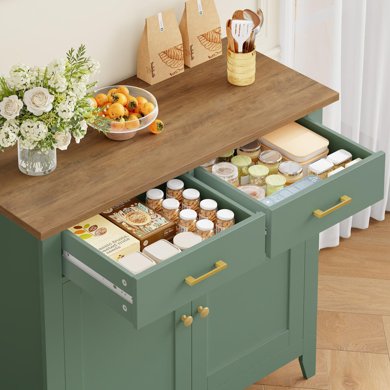 MDF 2 - Door Rectangle Accent Cabinet, Green