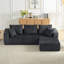 Canapé modulaire modulaire, canapé nuage en velours côtelé moderne avec assise profonde, canapé rembourré 4 places pour le salon, aucun assemblage requis-130187380