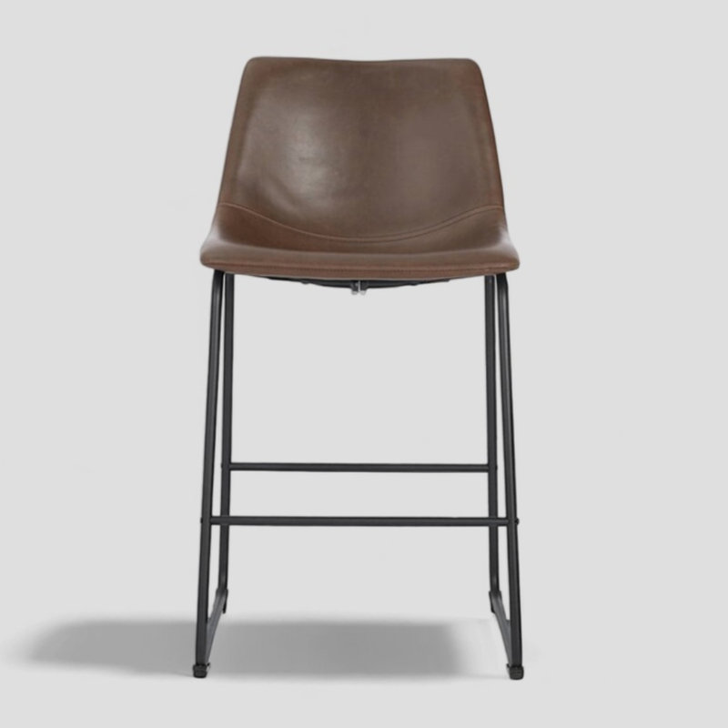 Kyhia Industrial Counter Stool, Brown