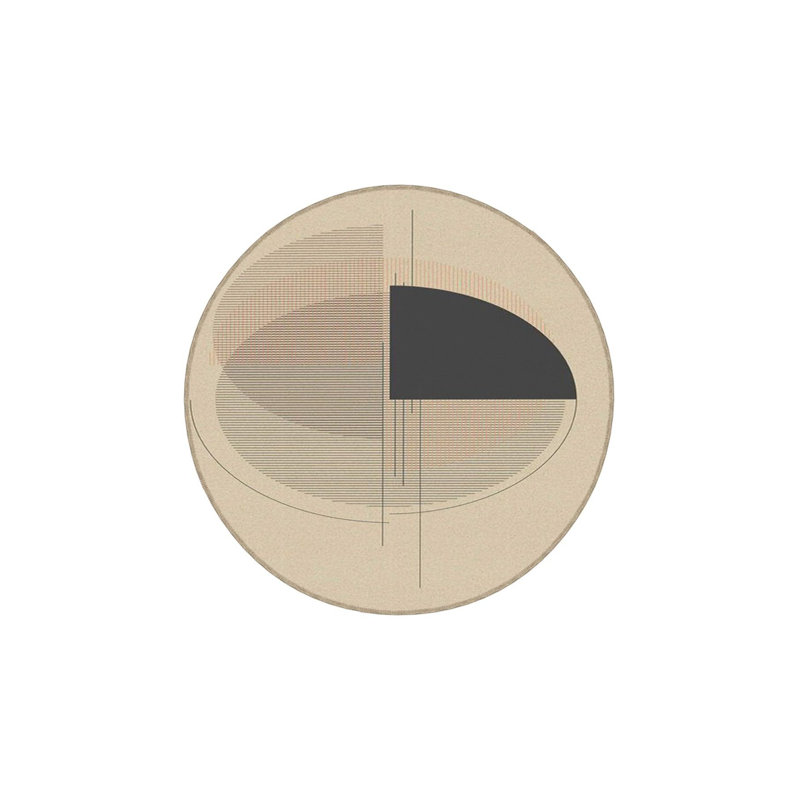 Tapis décoratif rond à motifs Modern Modern, Tapis de couloir 2 pi 6 po x 9 pi 10 po inclus