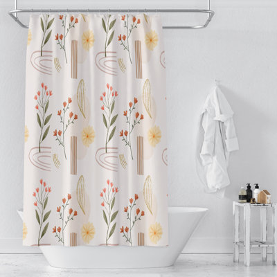 Modern Botanical Shower Curtain