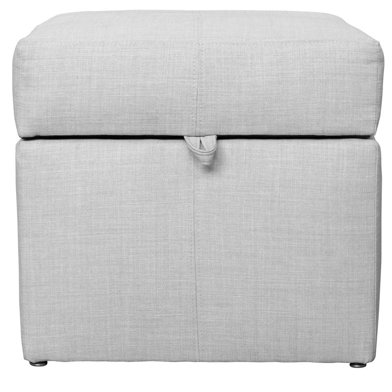 Repose-pieds 18 po avec rangement Preesall, Bella en velours performance blanc