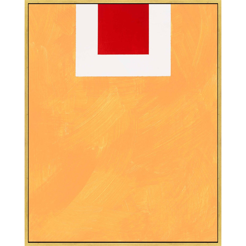 " Square Sunrise " by Robert Kamnatnik, Gold Framed Canvas, 38" H x 30" W x 1.38" D