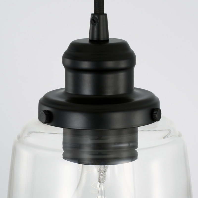 Luminaire suspendu 1 lumière à une cloche, Noir mat