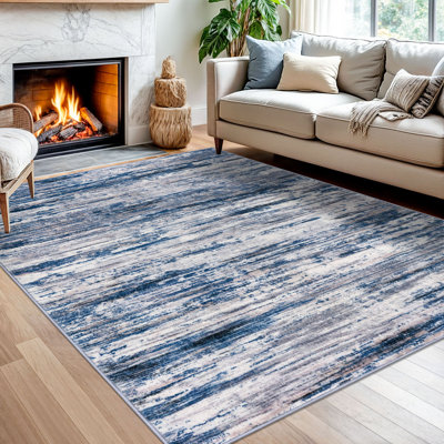 Modern Abstract Area Rugs Washable Rug for Living Room Bedroom Rug with Rubber Backing