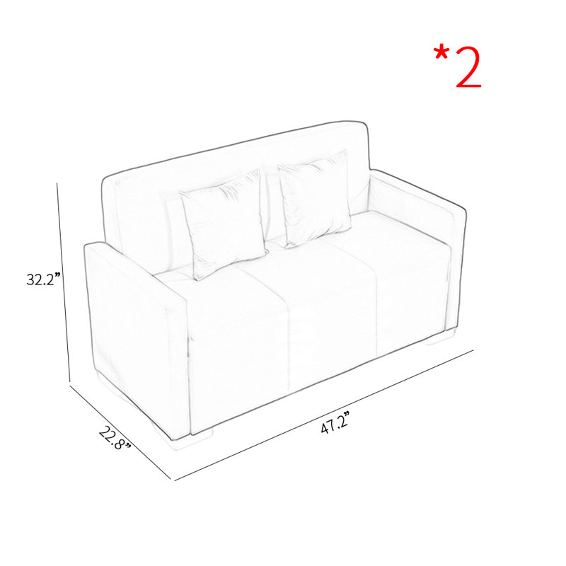 Canapé double moderne simple, Cuir vert
