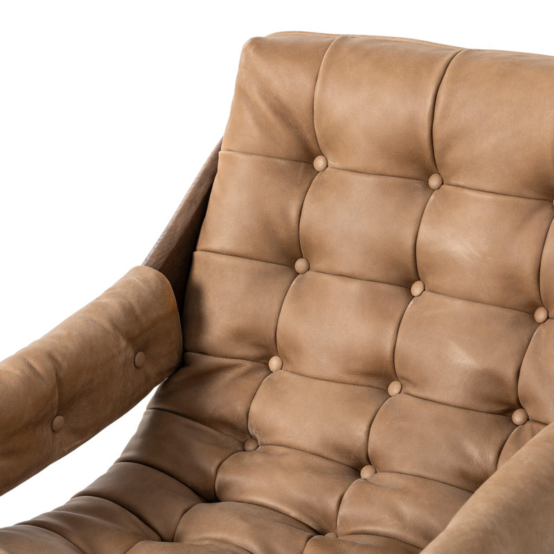 Kensington Armchair, Terra Brown Ash, Palermo Drift Genuine Leather