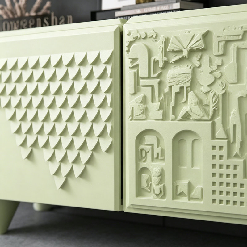 Meuble télé simple et créatif, Vert