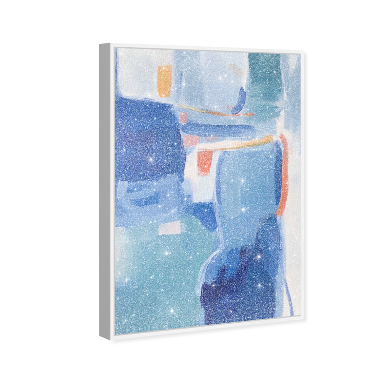 Blue Resonance II Canvas Abstract Print by Oliver Gal, Black Frame, 10 x 15, 31"H x 21"W, White Frame