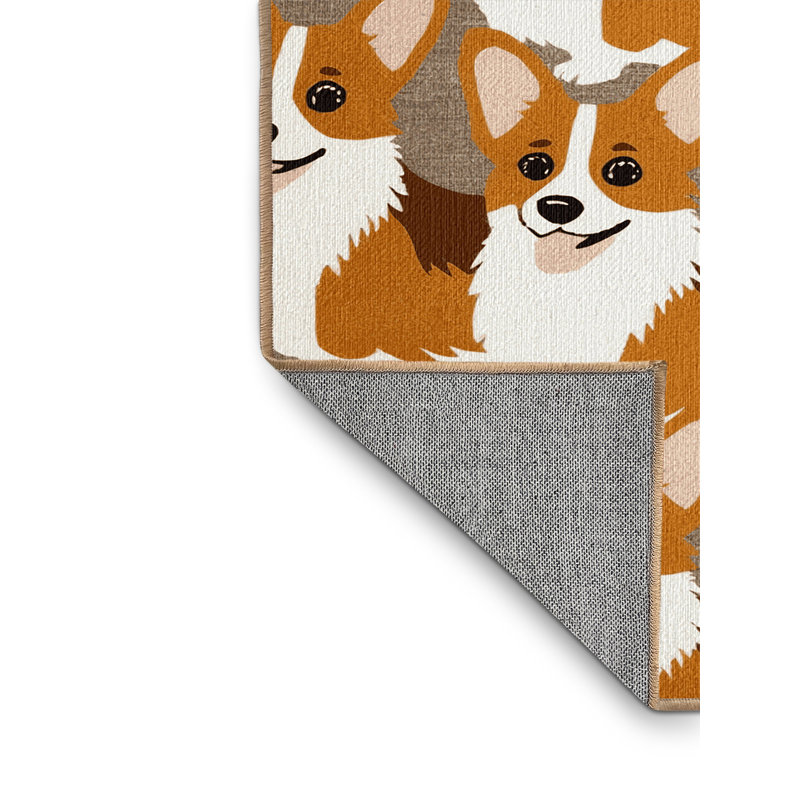  Tapis lavable pour chien Welsh Corgi Pembroke, Tapis de couloir 2 pi x 4 pi