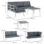 Outsunny 3 Piece Garden Furniture Set with 5-Level Adjustable Lounger, Grey