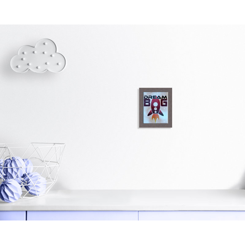 Grande surface de rêve, 10" H x 8" W x 0.63" D, Encadrement fil du bois gris