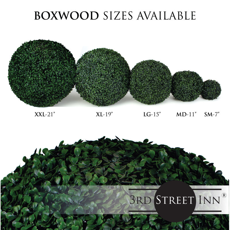 Faux Boxwood Topiary, 8, 15" H x 15" W x 15" D