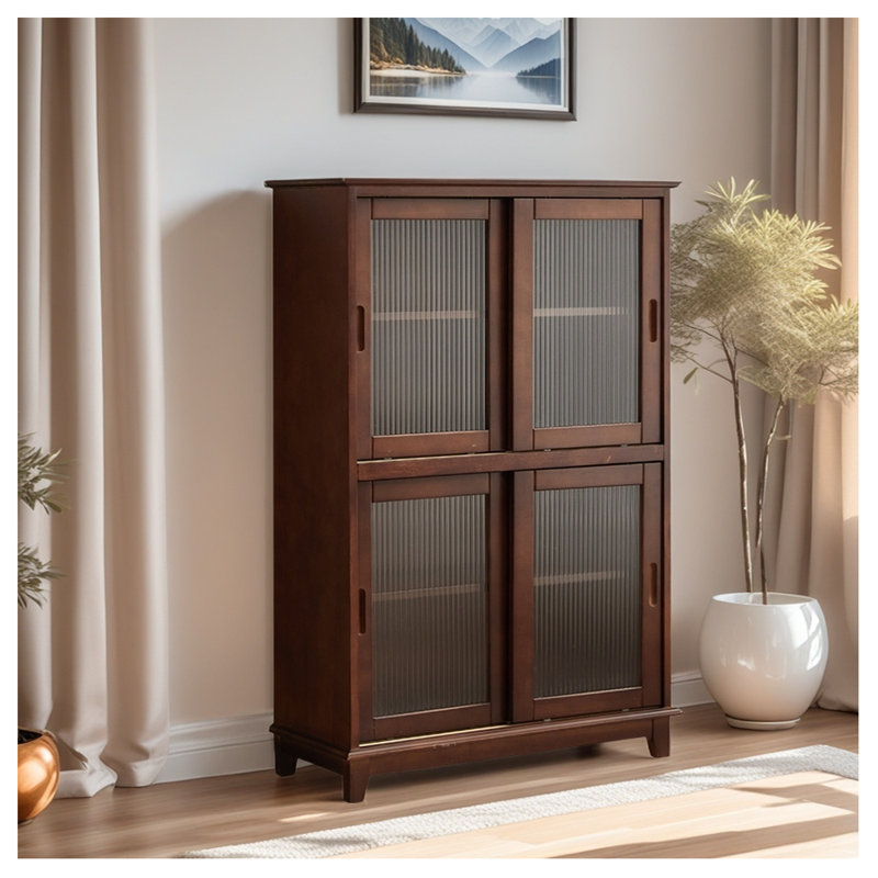 Bibliothèque simple en bois, (4 tablettes) H 52,36 po x l 24,41 po x P 13,39 po, Marron foncé