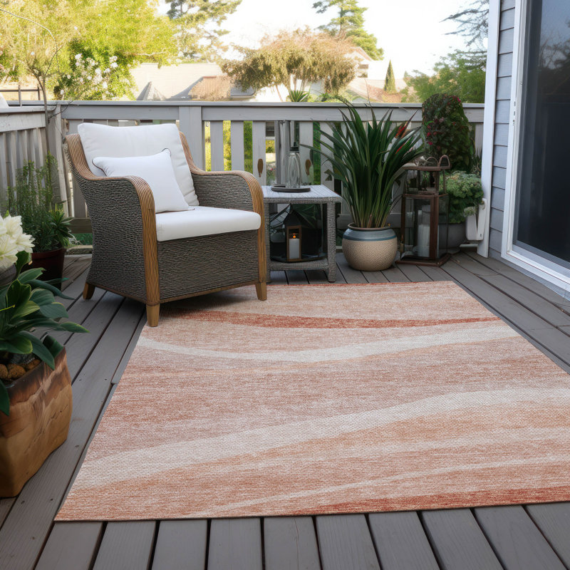 Chayden ACN1099 Machine Washable Indoor/Outdoor Salmon Rug, Rectangle 2 pi 6 po x 3 pi 10 po