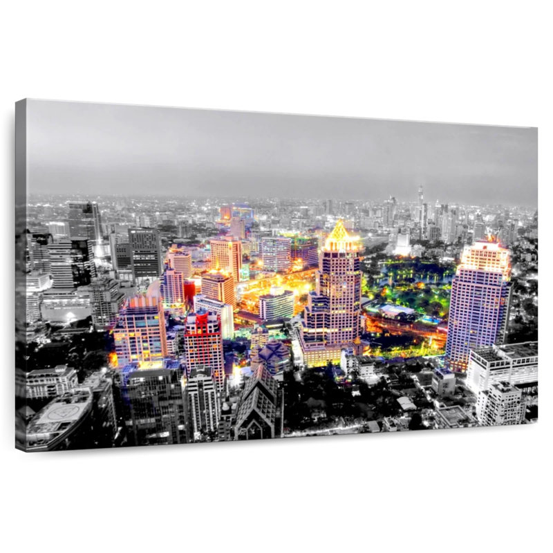 Sireci Bangkok City Lights Pop, 34" H x 51" W