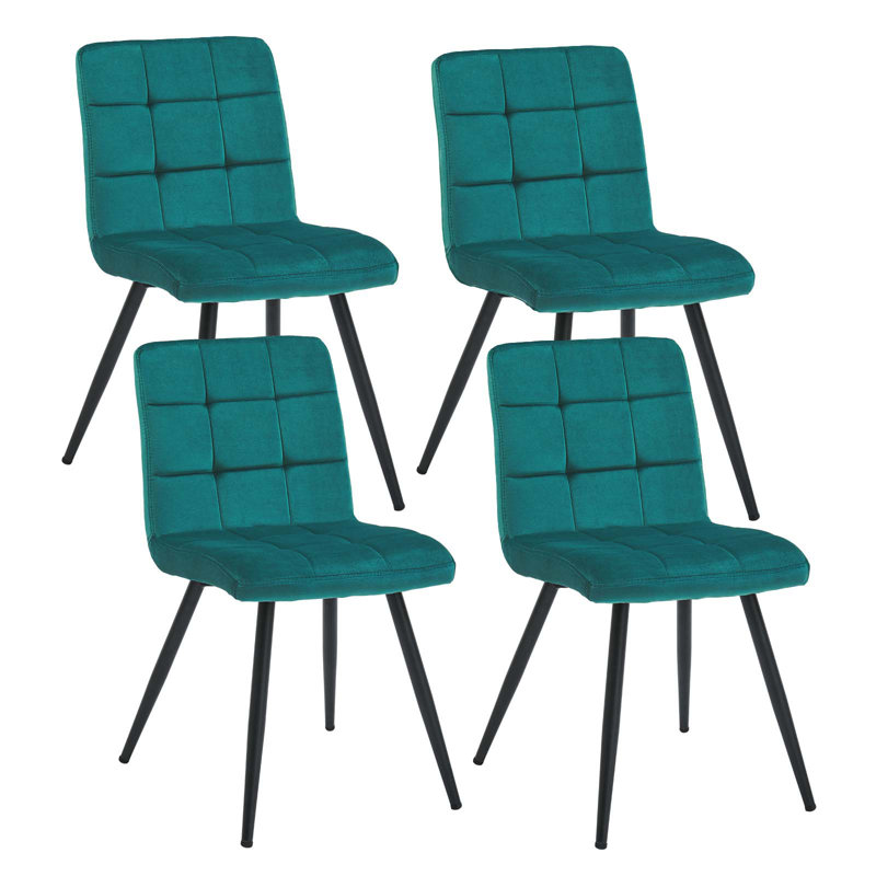 Chaise d'appoint rembourrée en velours Girton, Vert foncé
