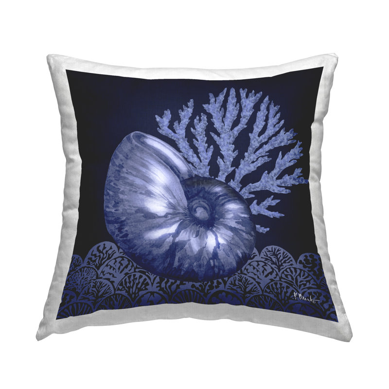 Shadow Nautilus Shell Decorative Printed Throw Pillow by Paul Brent