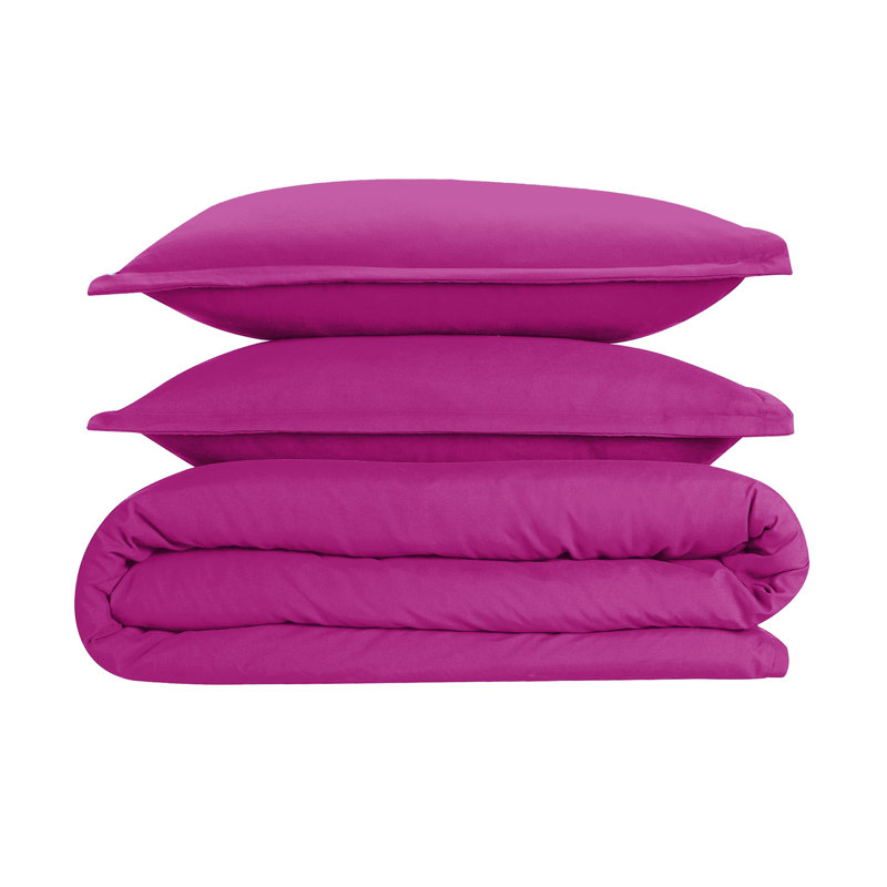 Super Soft Microfibre Reversible Plain Duvet Cover Set, Purple, Kingsize Duvet Cover Set + 2 Pillowcases