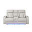 Canapé inclinable deux places de style moderne, en bois, avec fonction de massage intégrée - Beige