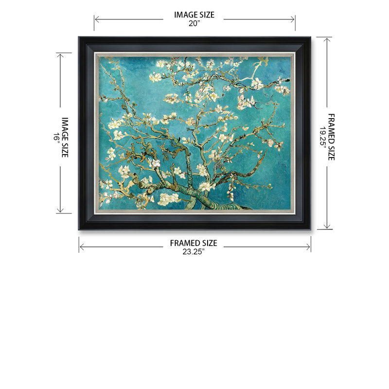 Vincent Van Gogh «Almond Blossoms» sur, Cadre photo noir, H 16 po x l 20 po