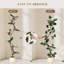 Hévéa, arbre artificiel en pot de fleurs blanc, plantes artificielles d'intérieur avec 8 pièces-808184280