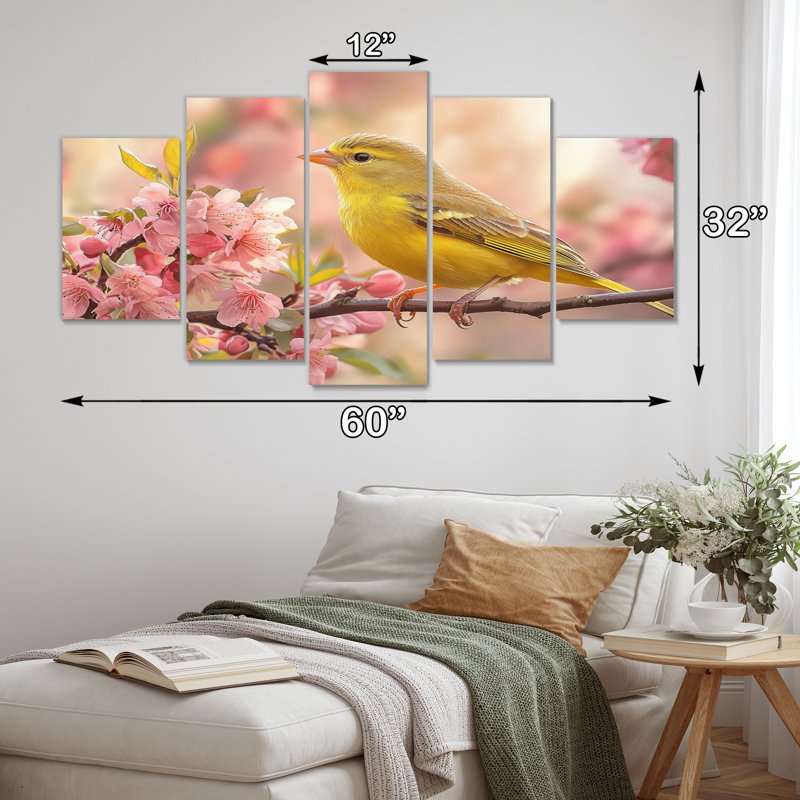 Songbird in Melody Spring Tree IV - Art mural oiseau - décoration murale moderne