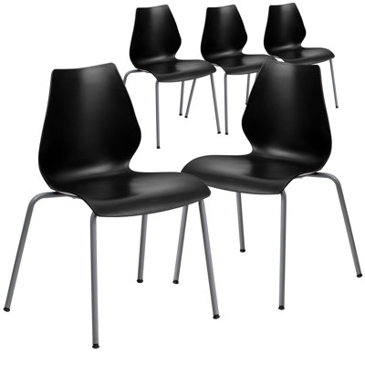 Oliverson Modern Plastic Contoured Stacking Lobby Chairs