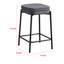Ensemble de 2 tabourets à hauteur de comptoir Jenie, structure en métal noir, tissu gris-117054224