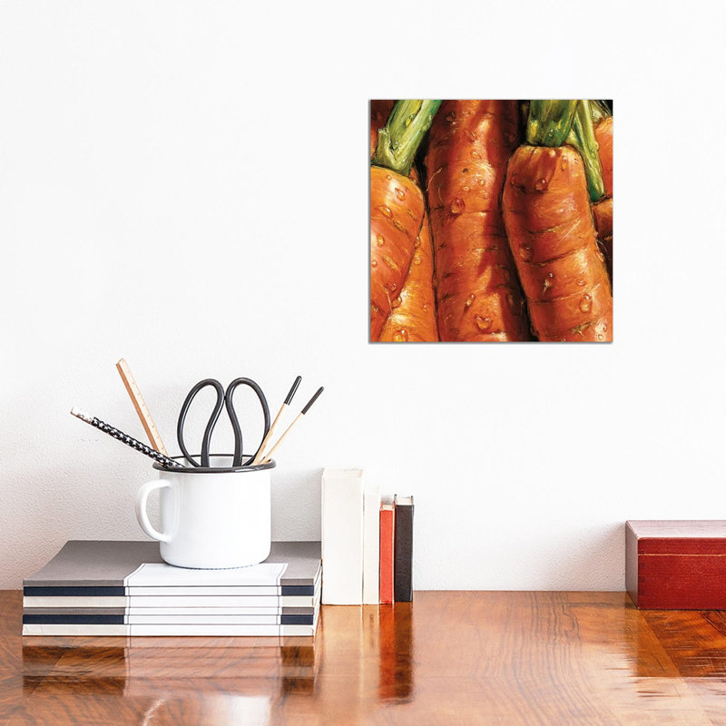 Carrots by AlmaCh - Wrapped Canvas Painting, 30.48cm H x 30.48cm W x 1.91cm D
