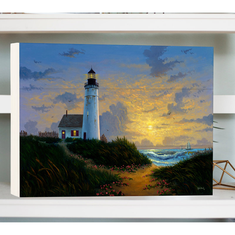 Coastal Wall Decor on Solid Wood, 9" H x 12" W x 1" D